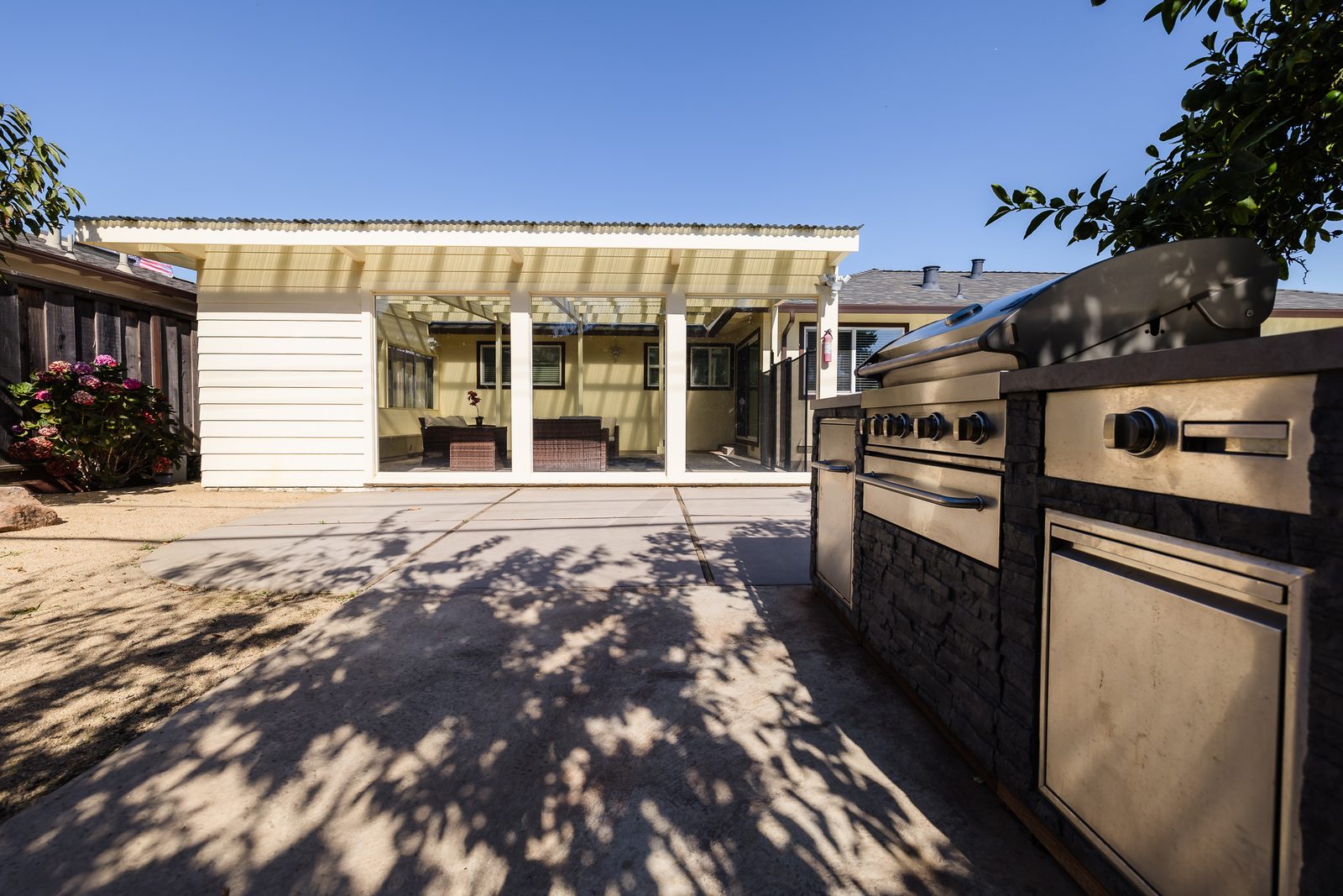 BBQ island & back yard